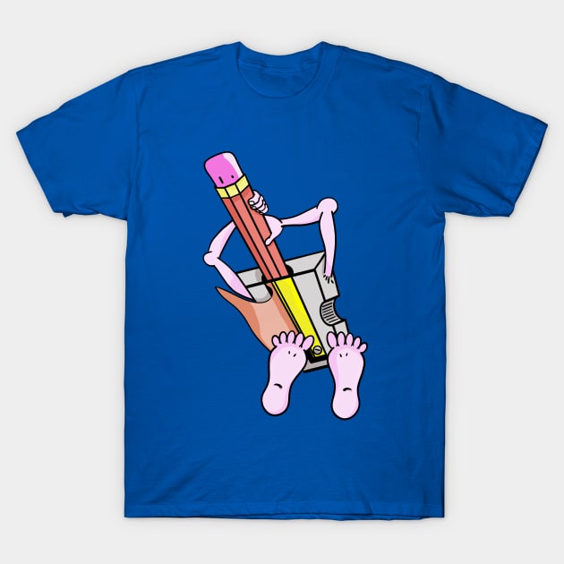 Funny Cartoon Pencil Sharpener T-Shirt by mailboxdisco